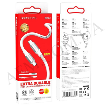 USB кабель Borofone BX82 Type-C to Type-C 60W білий