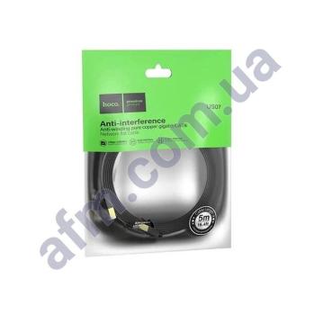 Кабель интернет LAN (RJ45) Hoco US07 5м чорний