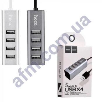 USB HUB Hoco HB1 4USB тёмно-сірий