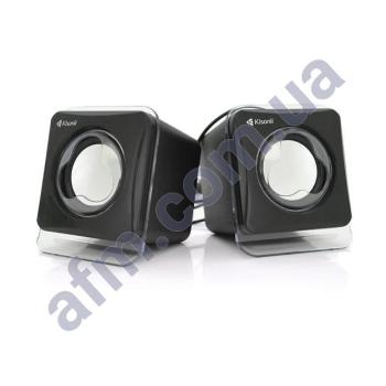 Колонки компьютерные Kisonli V410 RGB стерео з регулюванням звуку 3.5 + USB чорна