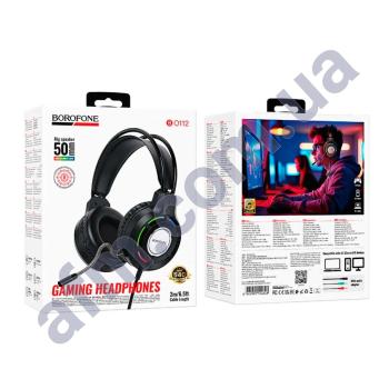Навушники Borofone BO112 Wave игровые (с микрофоном,  подсветкой) чорні