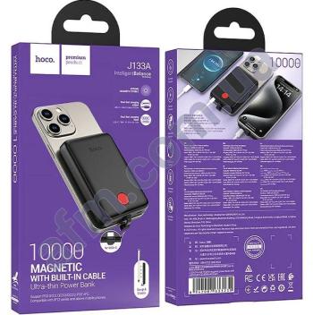 Зовнішній акумулятор (Power Bank) Hoco J133A + кабель Type-C (10000 mAh) чорний