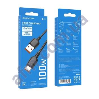 USB кабель Borofone BX93 Type-C QC 100W чорний