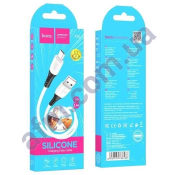 USB кабель Hoco X82 silicone Micro USB (1000mm) білий