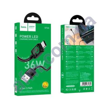 USB кабель Hoco U146 USB - Type-C 36W (1200mm) чорний