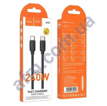 USB кабель Hoco X115 Type-C на Type-C 60W (1000mm) чорний