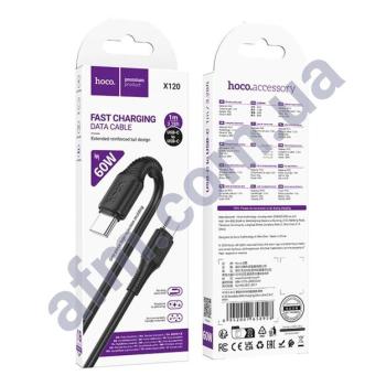 USB кабель Hoco X120 Type-C на Type-C 60W (1000mm) чорний