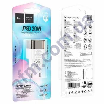 СЗУ блок Hoco C131A PD30W (1USB/ 1Type-C) чорний