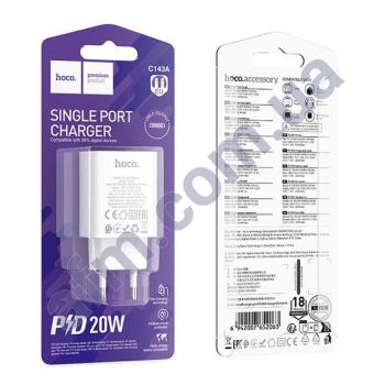 СЗУ блок Hoco C143A PD20W (1Type-C) білий