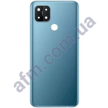 Задняя крышка Oppo A15/ A15s/ A35 синяя Mystery Blue + стекло камеры