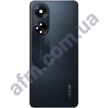 Задняя крышка Oppo A98 чёрная + стекло камеры