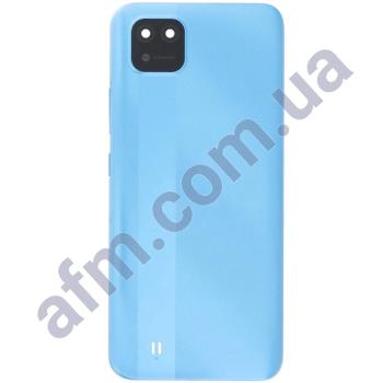 Задняя крышка Realme C11 2021 синяя Cool Blue + стекло камеры