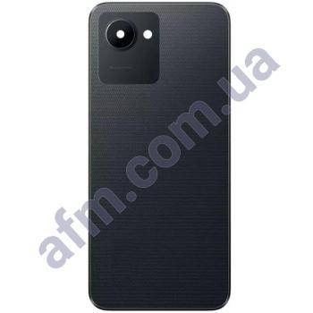 Задняя крышка Realme C30s чёрная Stripe Black + стекло камеры