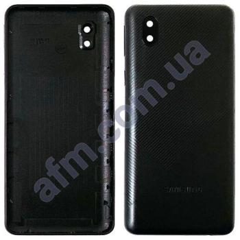 Задняя крышка Samsung A013 Galaxy A01 Core чёрная Black + стекло камеры
