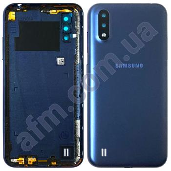 Задняя крышка Samsung A015F Galaxy A01 синяя Blue + стекло камеры!