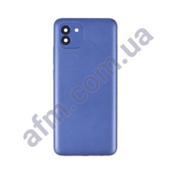 Задняя крышка Samsung A035 Galaxy A03 синяя + стекло камеры!