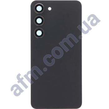 Задняя крышка Samsung S911 Galaxy S23 чёрная Phantom Black + стекло камеры