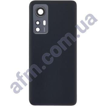 Задняя крышка Xiaomi 12/ 12X чёрная + стекло камеры