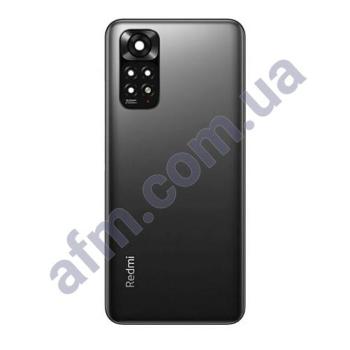 Задняя крышка Xiaomi Redmi Note 11/ Redmi Note 11S чёрная + стекло камеры