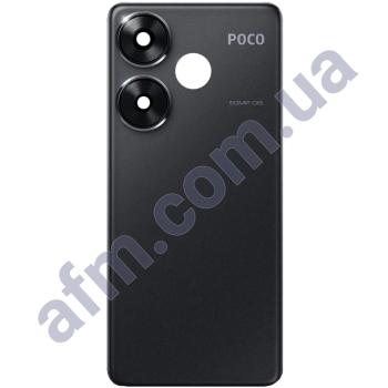 Задняя крышка Xiaomi Poco F6 чёрная + стекло камеры