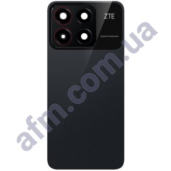 Задняя крышка ZTE Blade A35 чёрная + стекло камеры